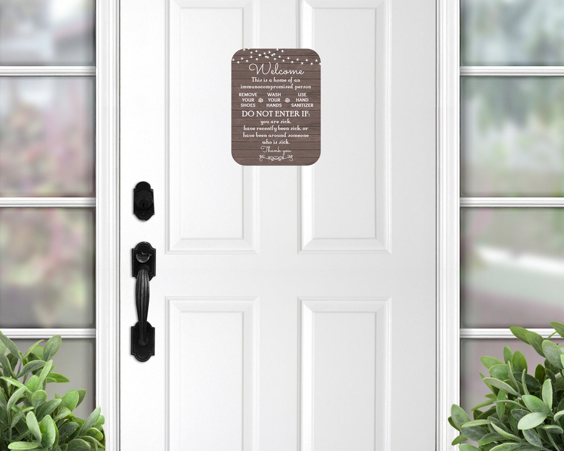 Immunocompromised Door Magnet Sick Door Sign Remove Shoes - Etsy