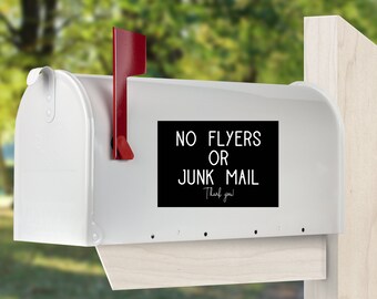 No Flyers or Junk Mail Magnet, No Flyers Sign, Mailbox Sign, Front Door Sign, Community Mailbox Sign, No Brochures, No Soliciting, Pamphlets