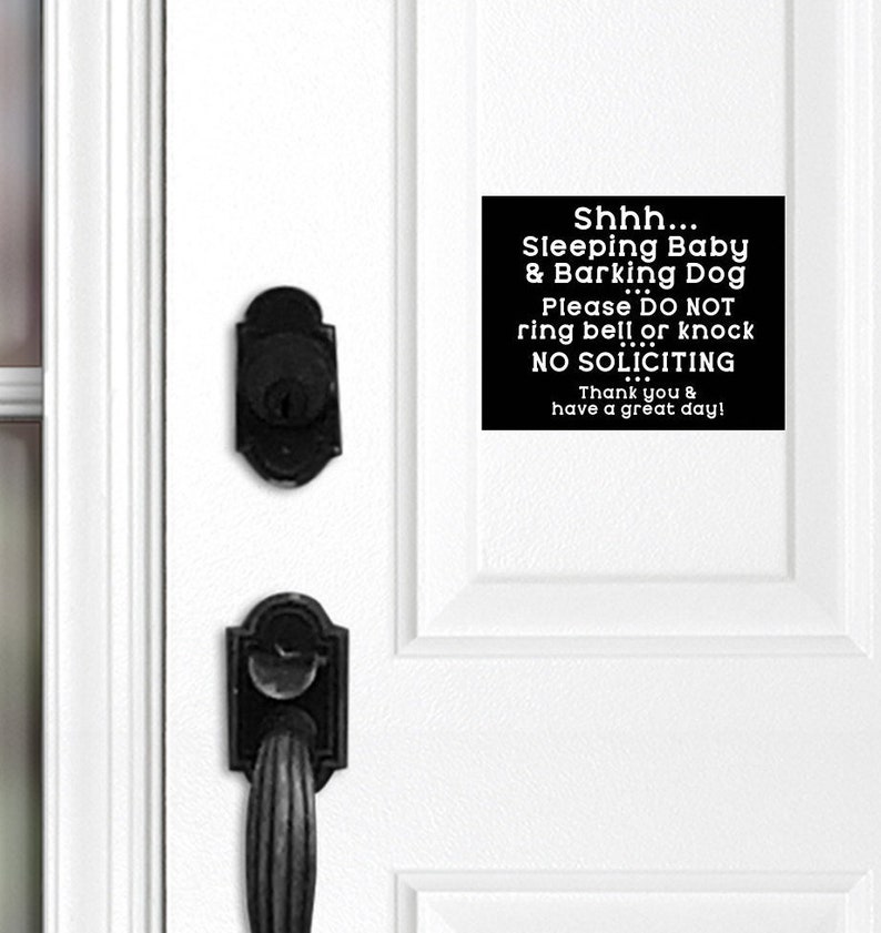 Shhh Sleeping Baby Door Sign Barking Dog Sign Door Magnet - Etsy