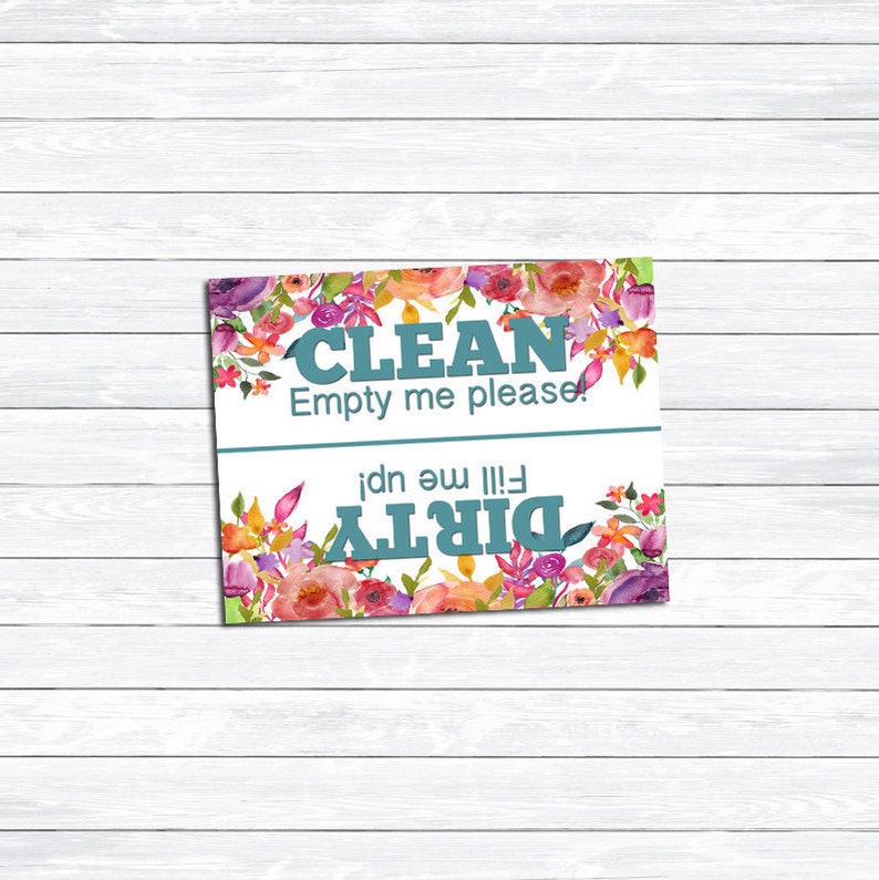 Farmhouse Rustic Clean Dirty Magnet For Dishwasher Magnets Dishwasher Clean Dirty Sign Double-Sided Strong