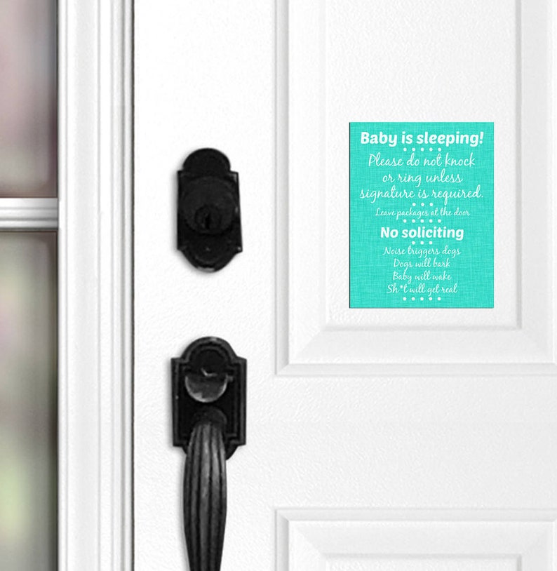 No Soliciting Door Magnet No Soliciting Door Sign Night Shift Do Not Ring Doorbell 011 Do Not Knock Baby Sleeping Sign Barking Dogs