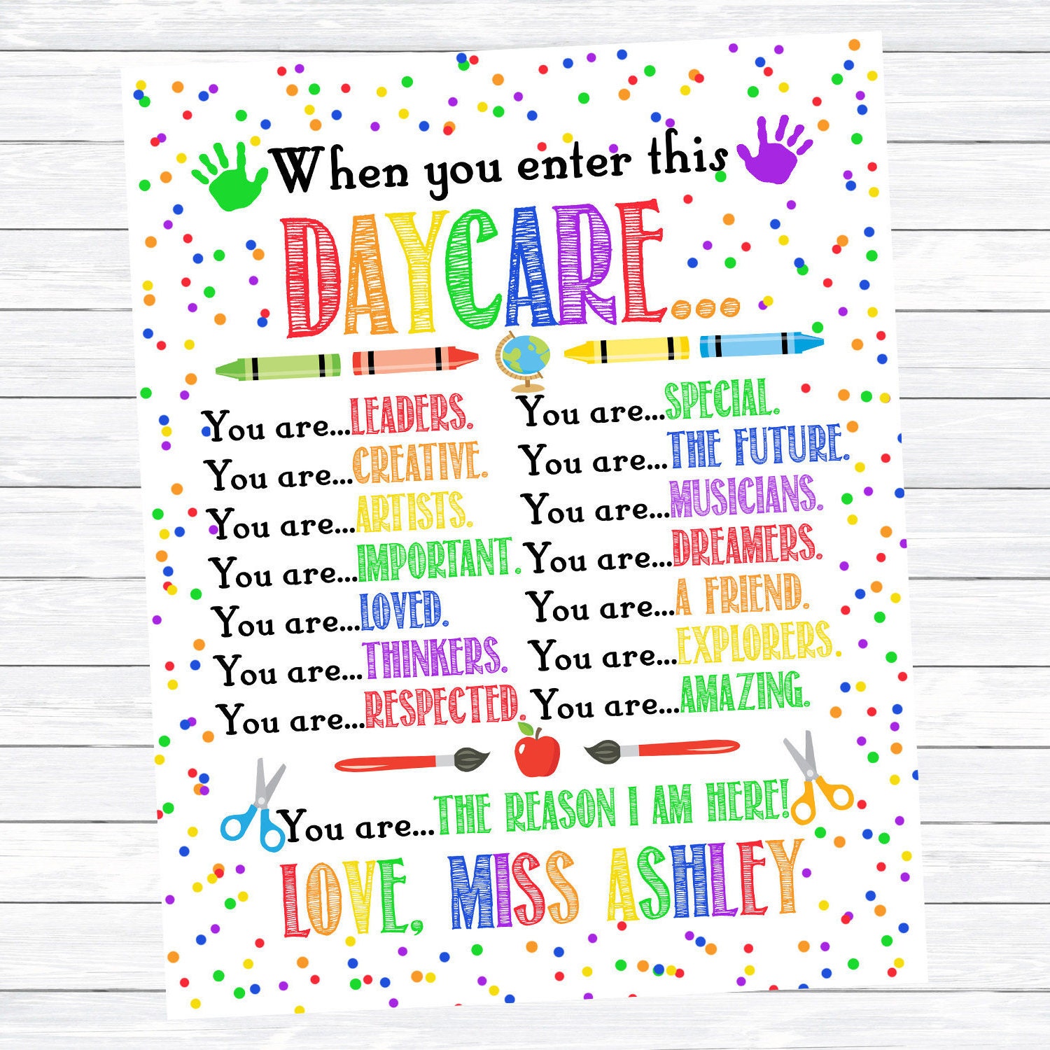 Daycare Print Daycare Provider Gift Childcare Provider When Etsy