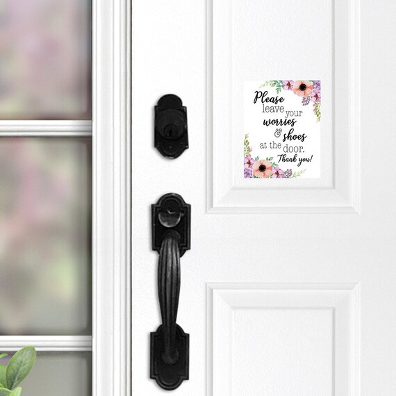 Remove Shoes Sign Please Remove Shoes Door Magnet Leave Etsy