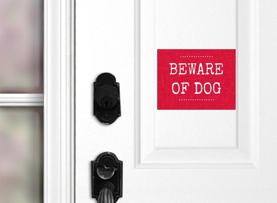 Beware Of Dog Door Magnet Door Sign Dogs Barking Dogs Etsy