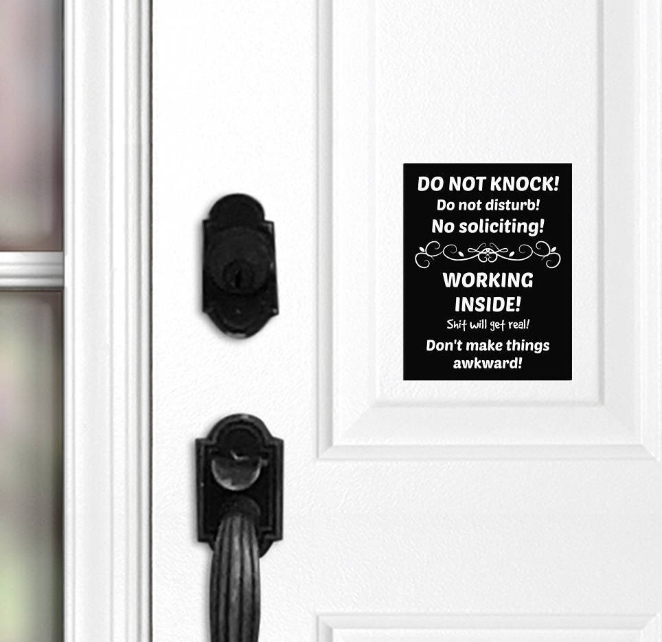 Working Inside Door Sign Do Not Knock Door Magnet No - Etsy
