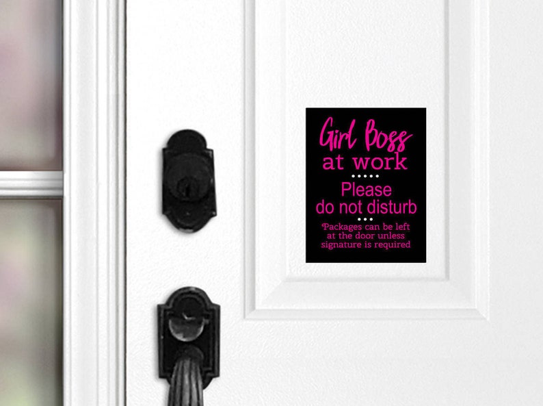 Mädchen Chef bei der Arbeit Tür zeichen Home Office Tür | Etsy