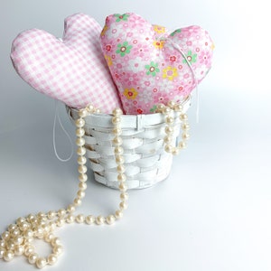 Fabric Hearts, Stuffed Hearts for  Home Decor, Farmhouse Decor, heart hanging ornament, Shabby Chic Decor, Romantic Style Deco, Gift for Her