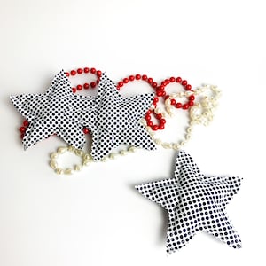 Handcrafted Fabric Stars: Patriotic Farmhouse Decor, Set of 3