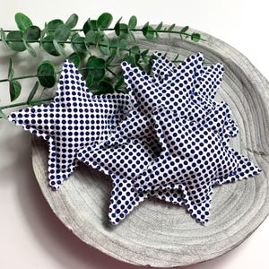 Fabric Fourth of July Stars: Blue Polka Dot Patriotic Decor
