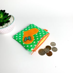 Handmade Mini Cotton Coin Purse: Keychain Zipper Pouch
