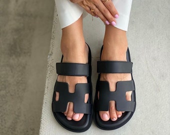 Leather summer sandals, beach shoes, leather sandals, designer shoes