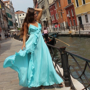Aqua Wedding Dress Etsy Canada