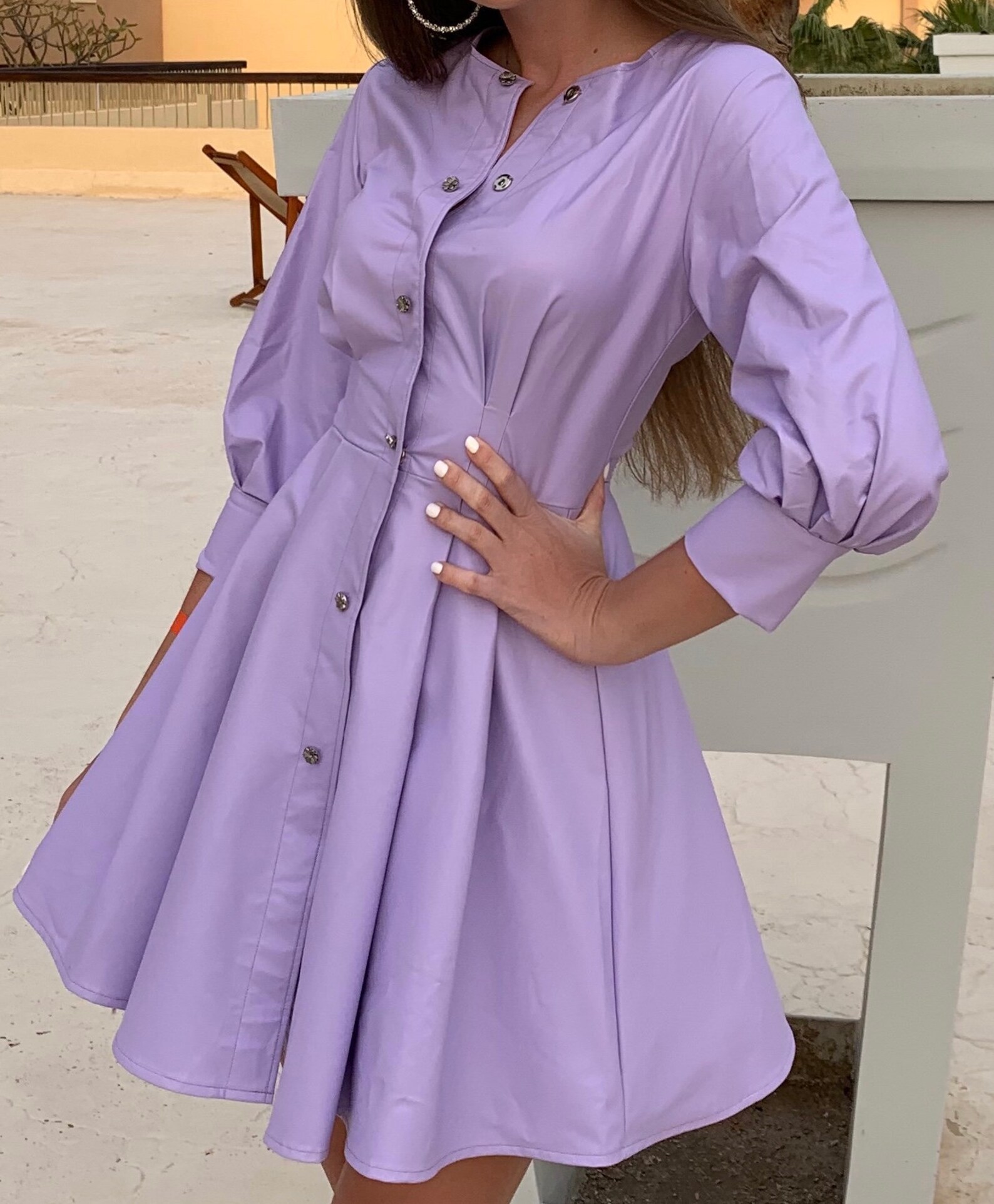 Romantic Lavender Dress Little Women Modest Dress Cute Dress Etsy