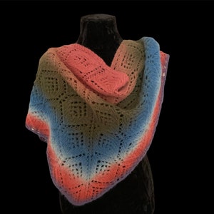 Hand knitted lace wool shawl Knitted lace wrap