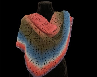 Hand knitted lace wool shawl Knitted lace wrap