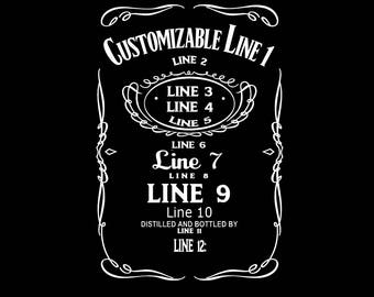 custom liquor label etsy