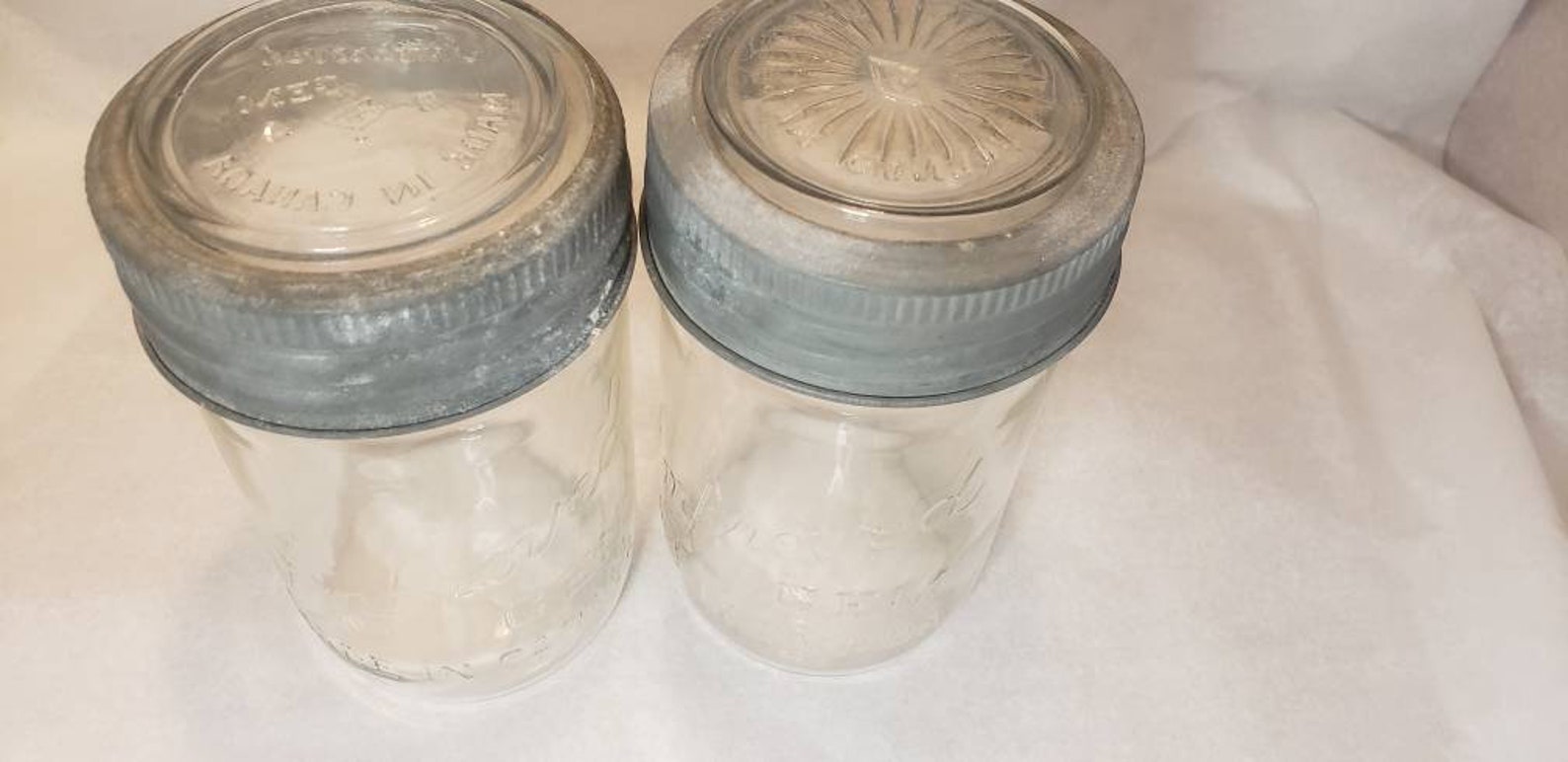 Improved Gem Pint Canning Jars W/ Zinc and Glass Lids Canada Etsy