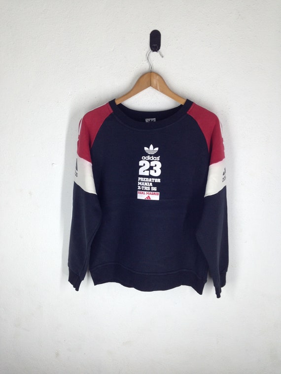 Rare !! ADIDAS Real Madrid Predator Mania David Beckham Sweatshirt Big Logo Hip hop fashion Swag Hipster era Rare !! ADIDAS Real Madrid Predator Mania David Beckham Sweatshirt Big Logo Hip hop fashion Swag Hipster era