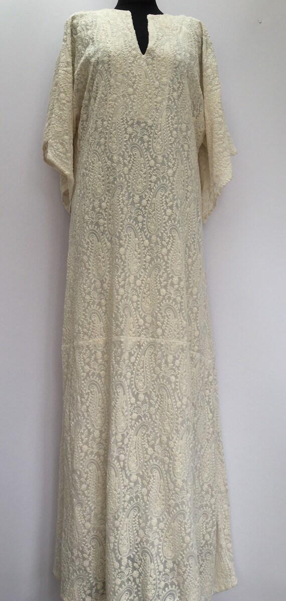 chikankari maxi dress