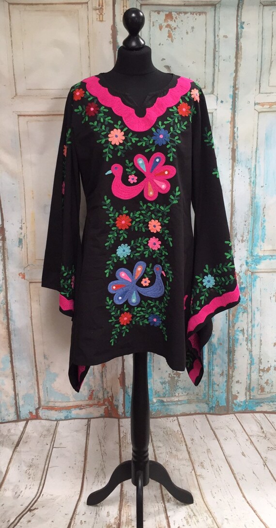 black mexican style dress