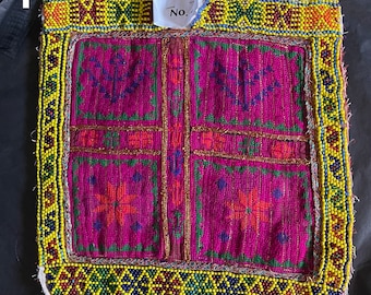 Kutch vintage embellished beaded Indian yokes patches bags dress jacket etc