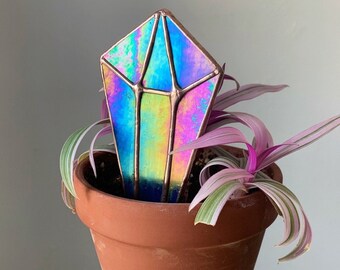 Crystal Stained Glass Plant Stake
