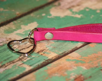 Keychain Personalized Leather, Keychain for her Heart Shape Keyring, Handcrafted, Initials or name