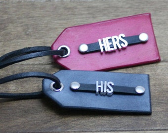 2 Leather Luggage Tags