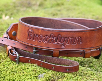 Camera Strap Personalized Leather with Your Name etc, Handmade Quality Craftsmanship Photographer's strap,