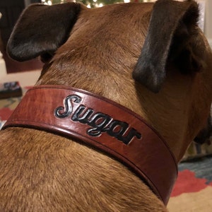 Personalized Leather Dog Collar - Handcrafted Quality Leather Dog Collars 100%  Real Leather - 1.5 inches wide