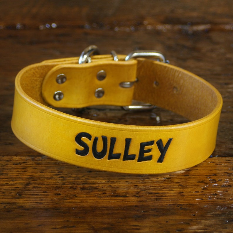 Personalized Leather Dog Collar Handcrafted Quality Leather Etsy