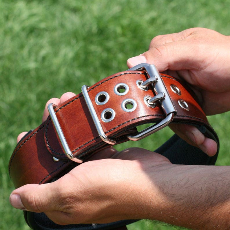 Leather Dog Collar Handcrafted Leather Dog Collar 2 Inch Etsy