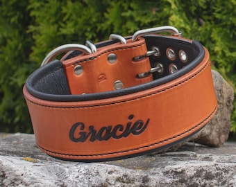 Large Leather Dog Collar  100% Real Quality Handcrafted Wide Personalized Custom Dog Collars
