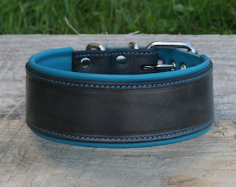 Wide Leather Dog Collar - Handcrafted Leather Dog Collar-2 inch wide- 100% Real Leather -Many Options Available-Quality Dog Collars