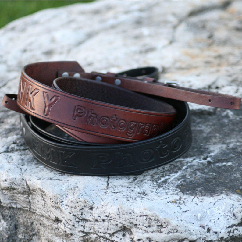 Camera Strap Personalized Leather with Your Name etc, Handmade Quality Craftsmanship Photographer's strap, image 9