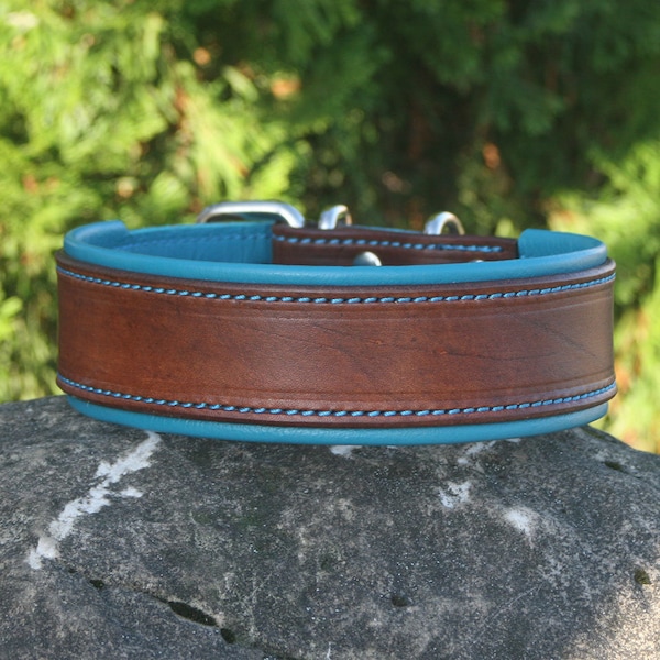 Dog Collar High Quality Handcrafted Leather Dog Collar Canada -  100% Real Leather - Quality Leather Dog Collars 1 & 1/2 inch wide+