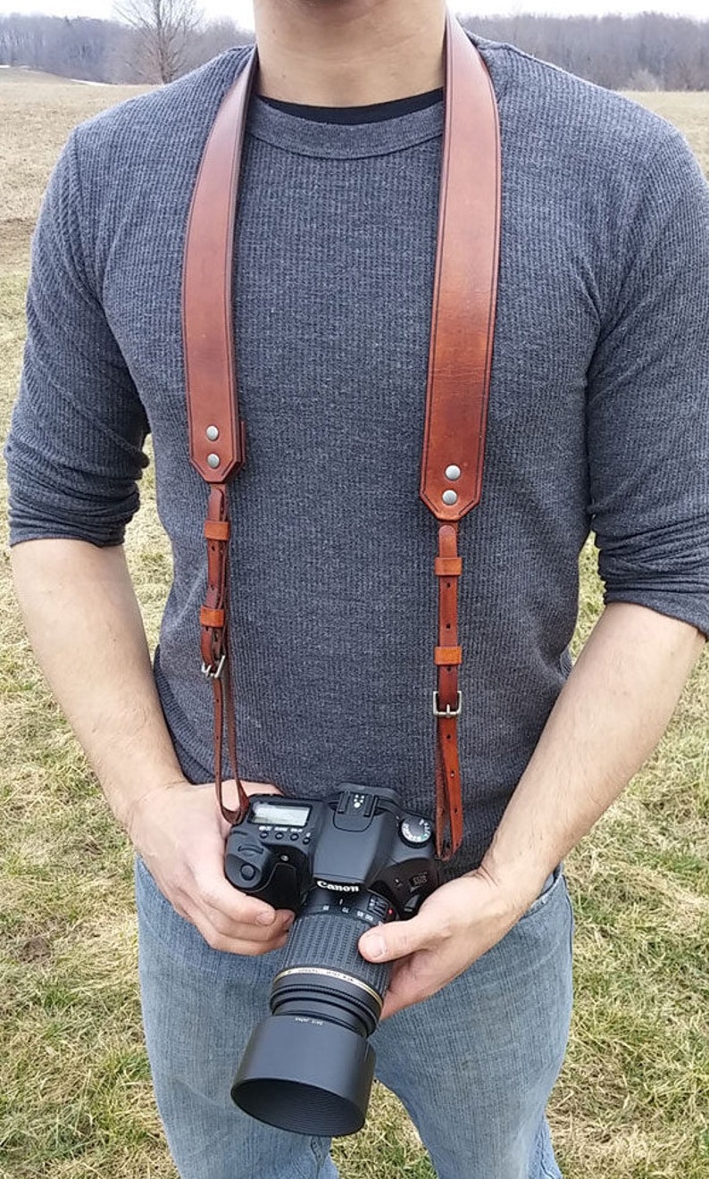 Camera Strap Personalized Leather with Your Name etc, Handmade Quality Craftsmanship Photographer's strap, image 5