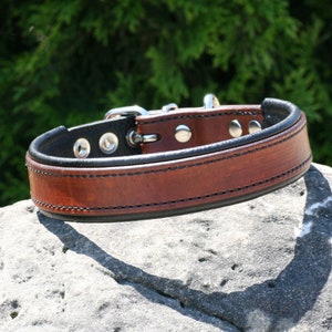 Leather Dog Collar - Handcrafted Leather Dog Collar-  100%  Real Leather -Many Options Available-Quality Dog Collars