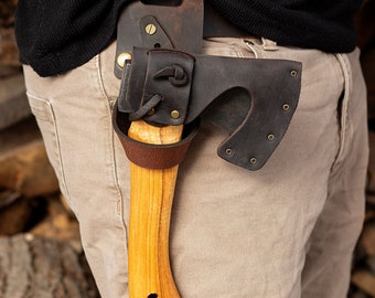 Hatchet holder - Belt Loop Holder for Axe or Hatchet , Bush Craft Gear - Leather belt accessories camping gear- gifts for him