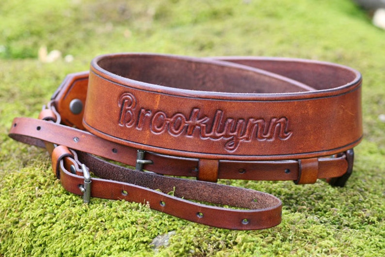 Camera Strap Personalized Leather with Your Name etc, Handmade Quality Craftsmanship Photographer's strap, image 1