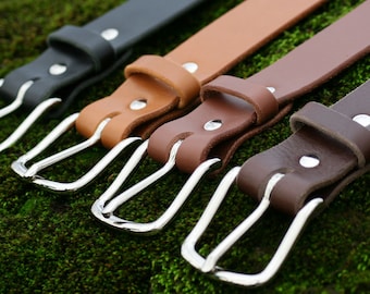 Leather Belt -  Handmade, 4 colors - low cost belt, leather belt 1.5 and 1.25 inch wide
