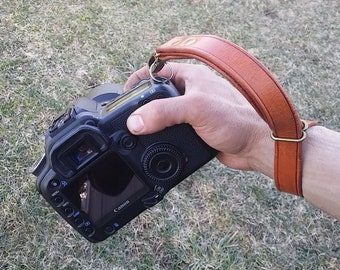 Leather Camera Wrist Strap, Choose from many colors, made to order