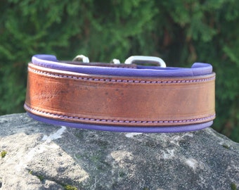 High Quality Handcrafted Leather Dog Collar Canada -  100% Real Leather - Quality Leather Dog Collars 1 & 1/2 inch wide+