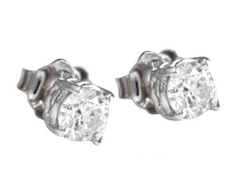 0.80ct Natural Diamond 14k Massief WitGouden Stud Oorbellen