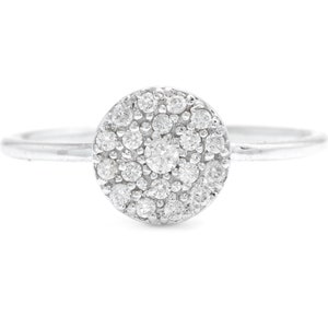 0.15ct Natural Diamond 14k Solid White Gold Ring