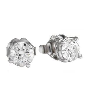 0.80ct Natural Diamond 14k Solid White Gold Stud Earrings