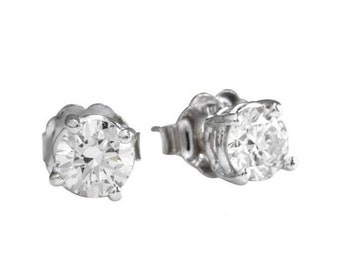 1.00ct Natural Diamond 14k Massief Wit Goud Stud Oorbellen