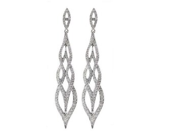 Exquisite 2.62 Karat NaturDiamant 18K Massiv Weiß Gold Ohrringe