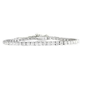 3.75 Carat Natural Vs Diamond 14k Solid White Gold Bracelet