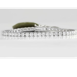 3.75 Carat Natural Vs Diamond 14k Solid White Gold Bracelet